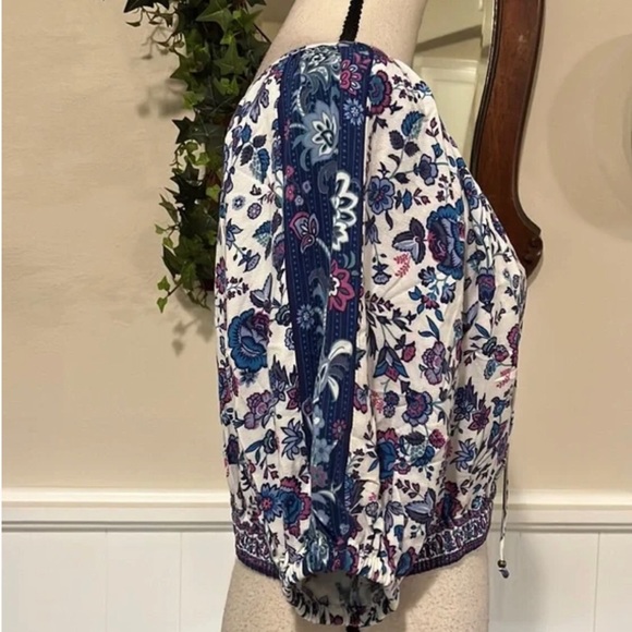 Joie Large Peasant Style Crop Top Ballon Sleeves Boho - Picture 8 of 16